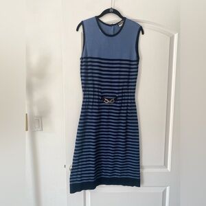 Salvatore Ferragamo Blue Knit Dress - 100% Cotton